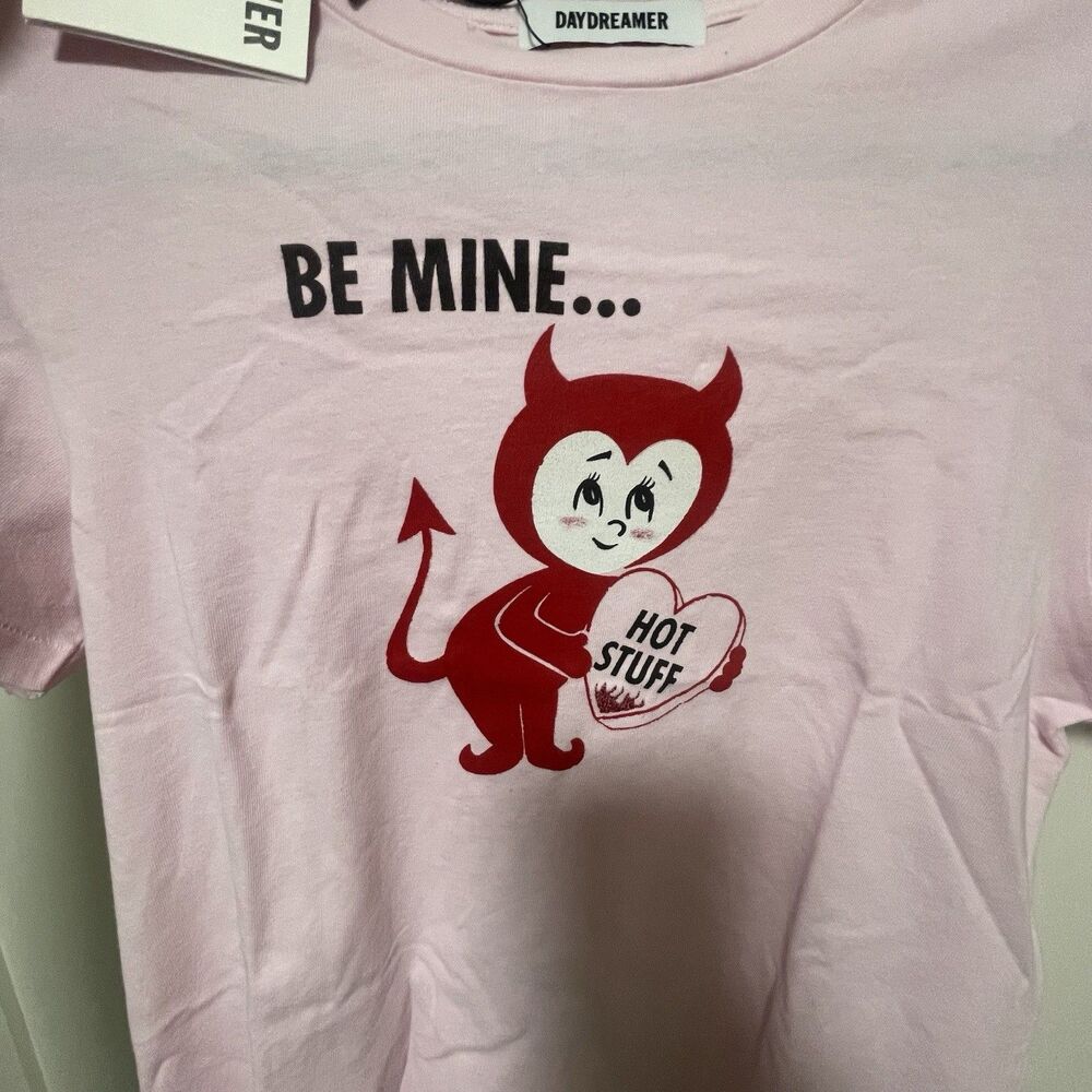 Daydreamer Be Mine Pink Shirt Size M Womens Short Sleeve NWT